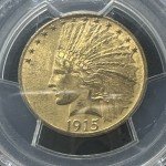1915 $10 Gold Indian Eagle Coin - Rare