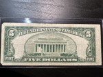 1953 $5 Blue Seal Silver Certificate Note