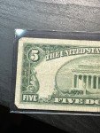1953 $5 Blue Seal Silver Certificate Note