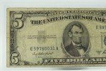 1953 Blue Seal $5 Silver Certificate Note