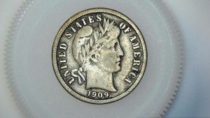 1909 Barber Dime - Coin Shown