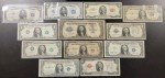 Vintage U.S. Currency Collection: Red & Blue Seals
