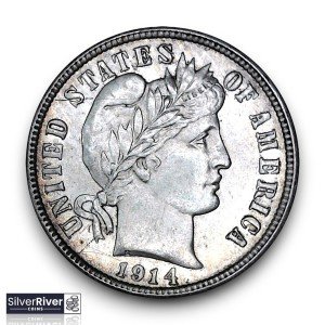 1914 Barber Dime - Frosty White Brilliant Uncirculated