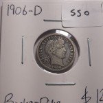 2 Barber Dimes 1906-D & 1916-P Silver Coins