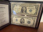 Blue Seal $1 & $5 Silver Certificates, 1957 & 1934