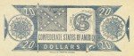 $20 Confederate Chemicograph Banknote - 1883 Print