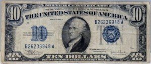 1934C $10 Blue Seal Silver Certificate Note