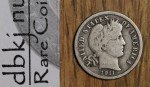1911 Barber Silver Dime 10¢ - VG Quality