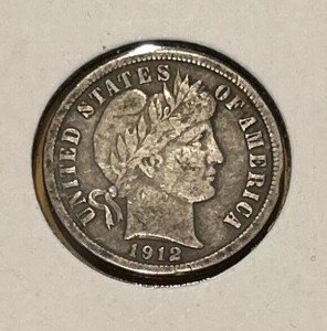 1912 D Barber Dime - Vintage Collectible Coin