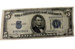 1934 D Blue Seal $5 Silver Certificate Note