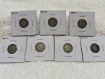 7 Barber Dimes Coin Collection Bundle