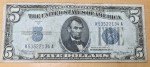 1934 A Blue Seal $5 Silver Certificate Note