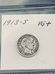 1913-S Barber Dime - Low Mintage, VG+