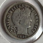 1898 Philadelphia Mint Silver Barber Dime Coin