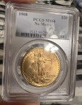 1908 $20 Saint Gaudens Gold Double Eagle Coin