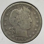 1899 Barber 25c Quarter Dollar - 90% Silver