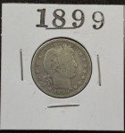 1899 Barber 25c Quarter Dollar - 90% Silver
