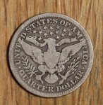 1916 Barber Quarter Silver Coin - Very Good