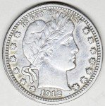 1912 Barber Quarter Coin - Great Collectible!