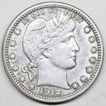 1912 Barber Quarter Coin - Great Collectible!