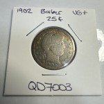 1902 Barber Quarter 25C with Beautiful Toning