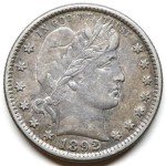 1892 High-Grade Barber Quarter Coin