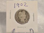 1902 Barber Quarter 90% Silver Coin