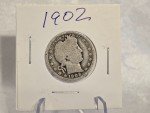 1902 Barber Quarter 90% Silver Coin