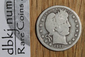 1912 Liberty Head Barber Quarter Silver 25¢