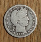 1912 Liberty Head Barber Quarter Silver 25¢