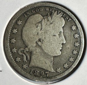 1897-P Barber Quarter - 90% Silver Coin