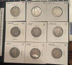 Barber Quarters - Silver Lot of 9 Coins