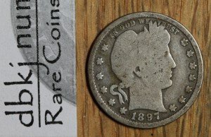 1897 Liberty Head Barber Quarter Silver 25¢