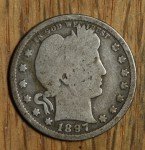 1897 Liberty Head Barber Quarter Silver 25¢