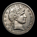 1909 Silver Barber Quarter - UNC Glassy Fields