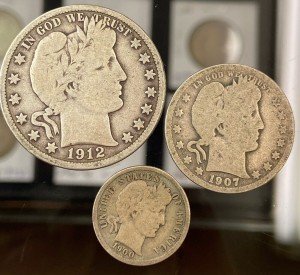 Barber Coin Set: Half, Quarter, and Dime