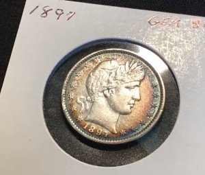 1897 Toned Barber Quarter - Gem Condition