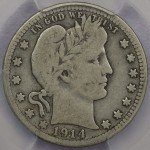 1914-S Barber Quarter - PCGS VG10 Grade