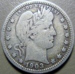 1903 Barber Quarter - Nice Partial Liberty Coin