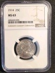 1914 Barber Quarter NGC MS63 Coin Collection