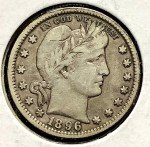 1896 Silver Barber Quarter - Choice VF-XF Condition
