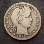 1915 P Barber Silver Quarter - Great Condition!