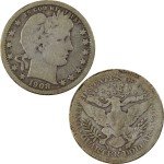 1908 S Barber Quarter 90% Silver Coin 25c