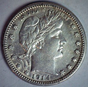 1914 Silver Barber Quarter - Philadelphia Mint