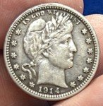 1914 Barber Quarter Coin