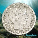 1914 Barber Quarter 25c - 90% Silver Coin