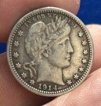 1914 Barber Quarter Coin