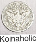 1914 Barber Quarter 25c - 90% Silver Coin
