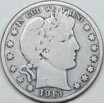1913 Barber Half Dollar Coin