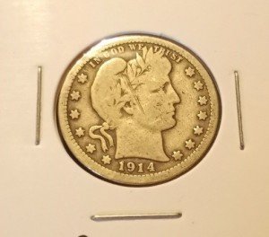 1914 Barber Quarter with Full Rim Detail